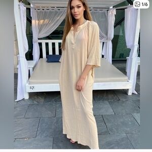 COTE PRIVEE gauze cotton long resort dress